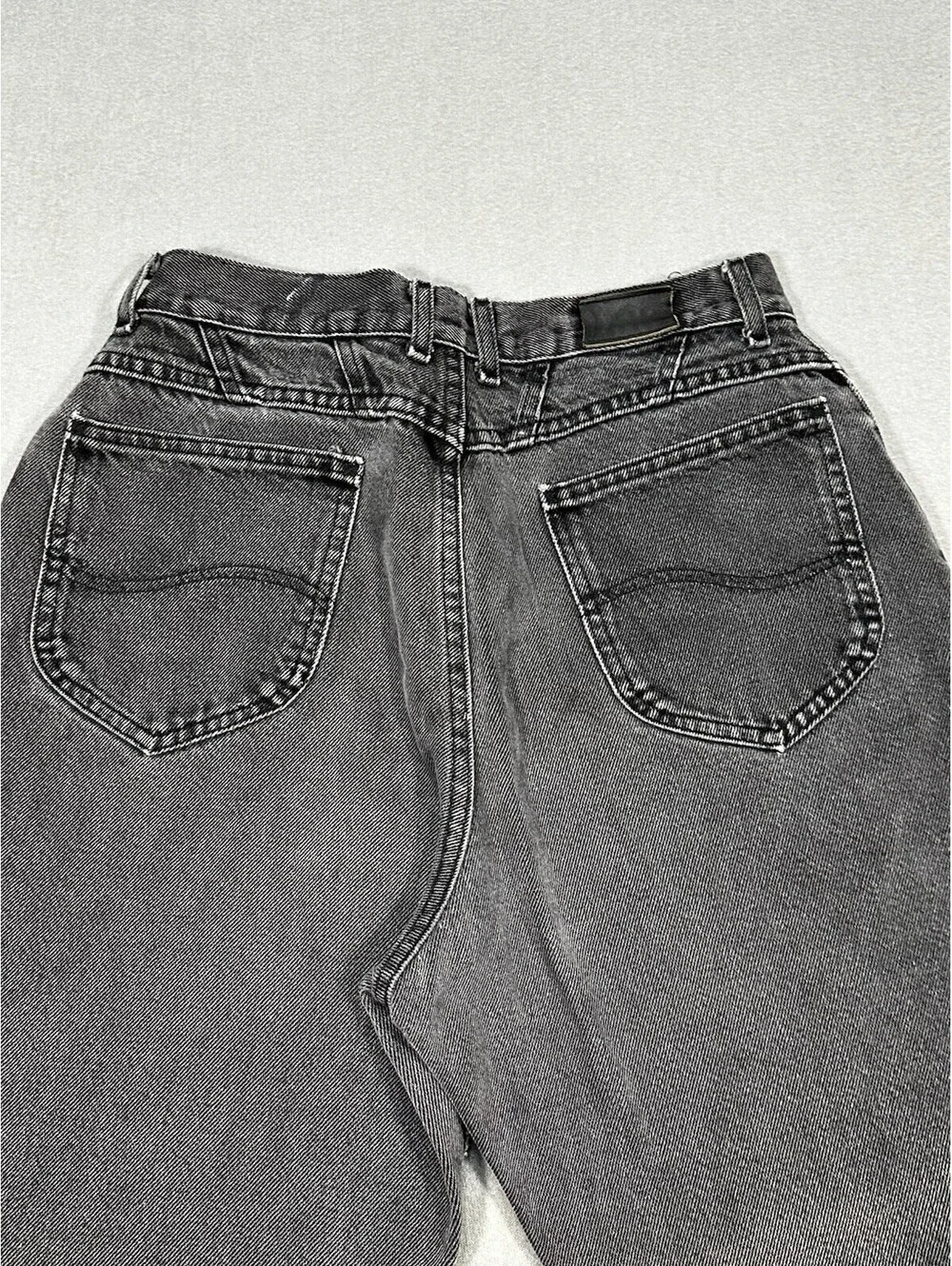 Lee Vintage Black Denim Jeans USA Made 28x28 Heart Patch Repair Mom Fit 12